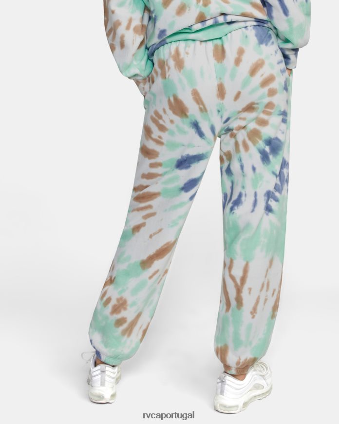 roupas RVCA mulheres todo o caminho calça de moletom tie-dye hortelã N00F2H1664