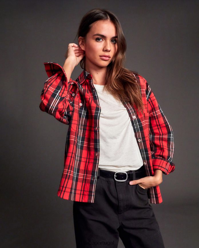 roupas RVCA mulheres famosa camisa de flanela manga longa crisântemo N00F2H1578