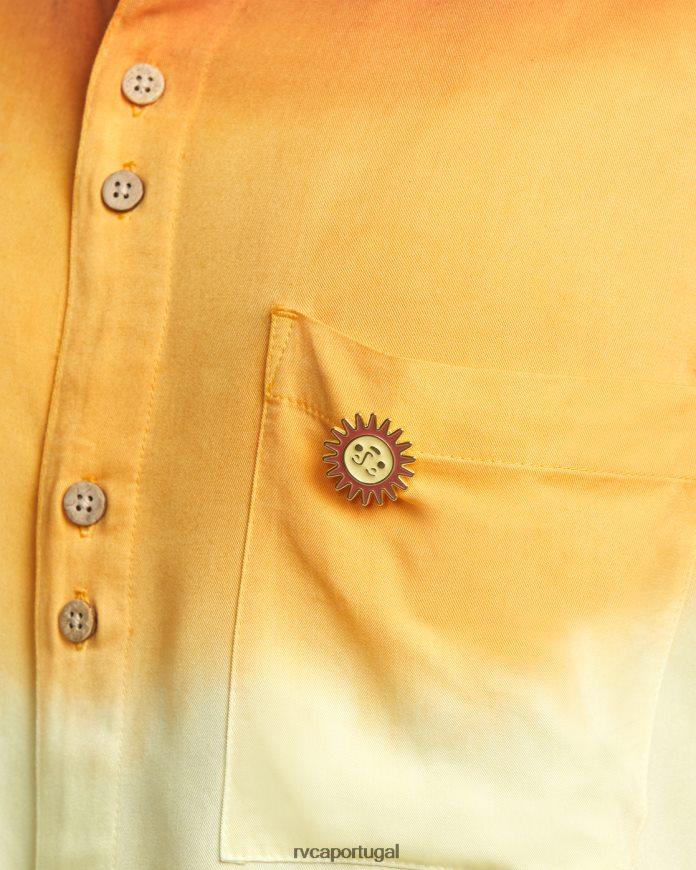 roupas RVCA mulheres rose machado camisa manga curta swami merengue de limão N00F2H237