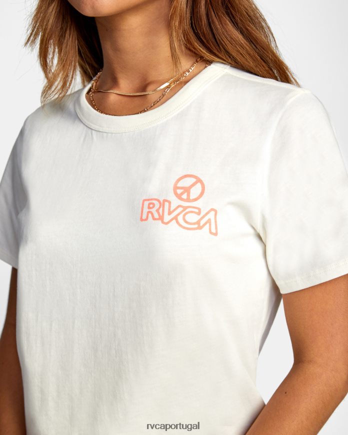 roupas RVCA mulheres a camiseta térmica branco vintage N00F2H1663