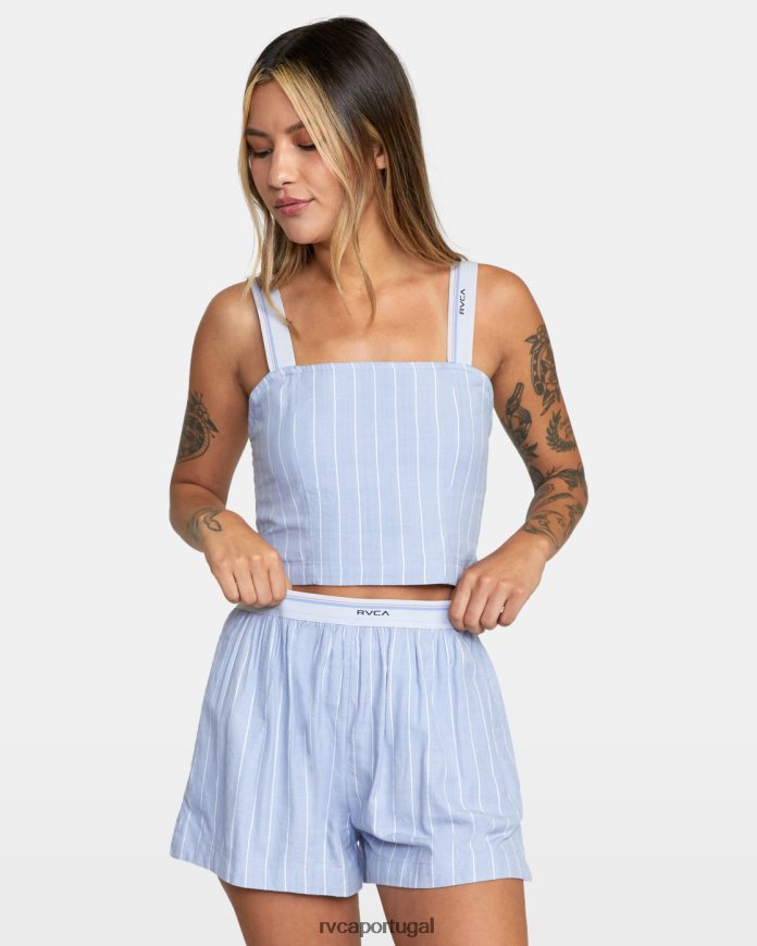 roupas RVCA mulheres blusa cropped noturna cinza roxo N00F2H1719