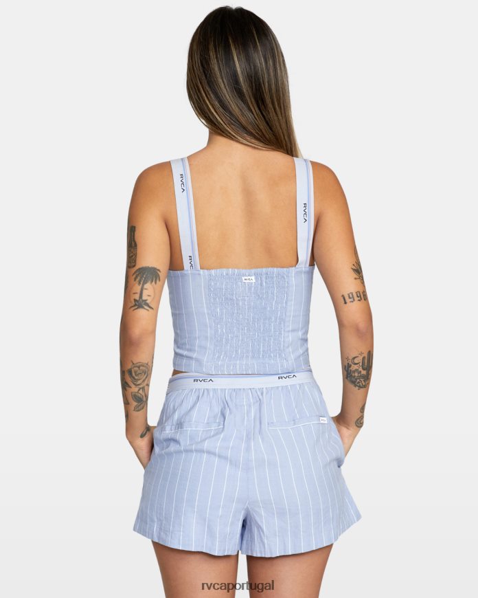 roupas RVCA mulheres blusa cropped noturna cinza roxo N00F2H1719
