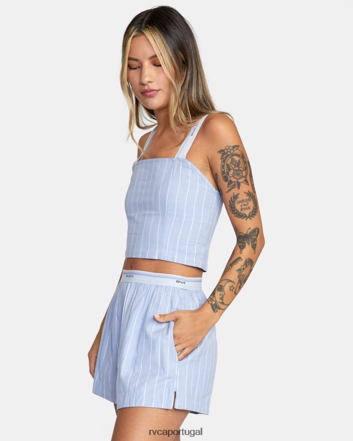 roupas RVCA mulheres blusa cropped noturna cinza roxo N00F2H1719