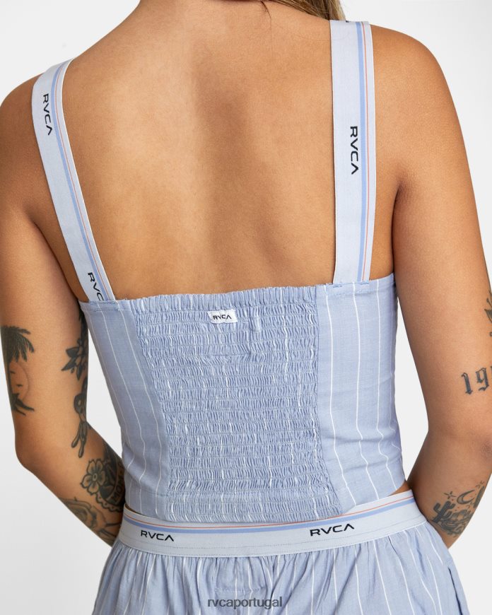 roupas RVCA mulheres blusa cropped noturna cinza roxo N00F2H1719