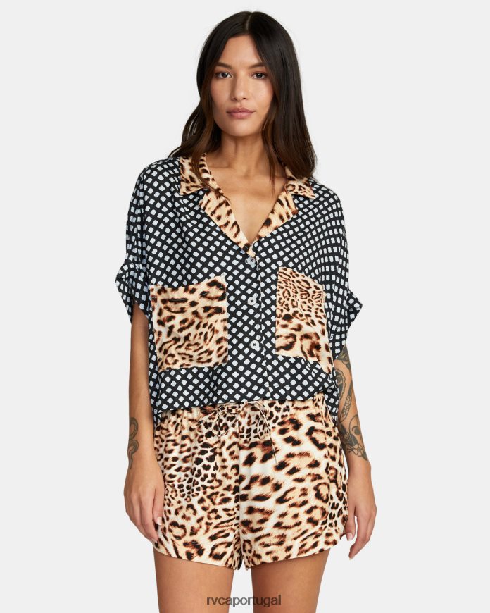 roupas RVCA mulheres botão speakeasy em cima multi N00F2H1554