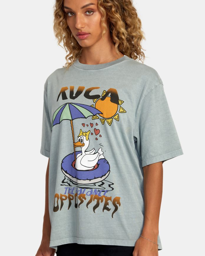 roupas RVCA mulheres camiseta assada ao sol xisto N00F2H1237