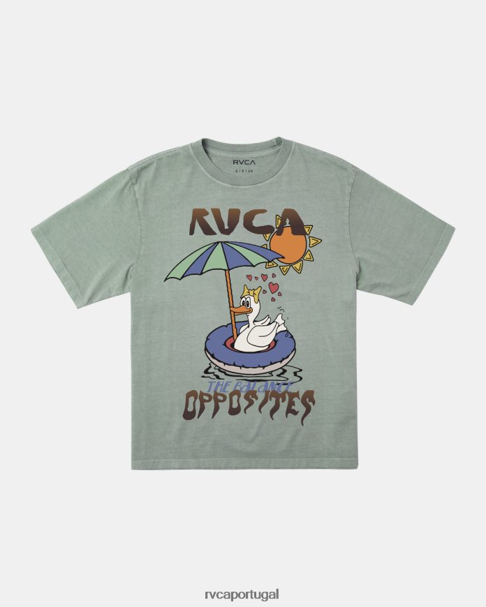 roupas RVCA mulheres camiseta assada ao sol xisto N00F2H1237