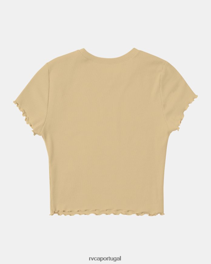 roupas RVCA mulheres camiseta brilhante creme N00F2H1243