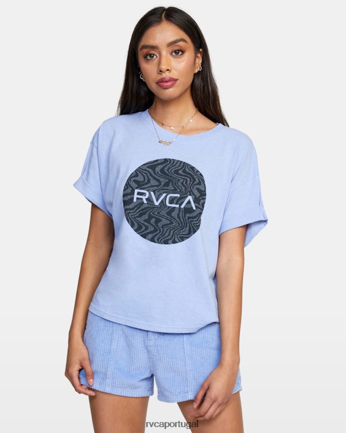 roupas RVCA mulheres camiseta cropped strata cinza roxo N00F2H1724