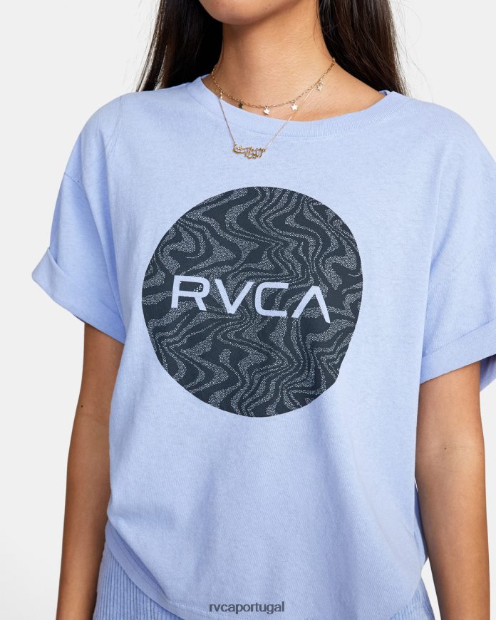 roupas RVCA mulheres camiseta cropped strata cinza roxo N00F2H1724
