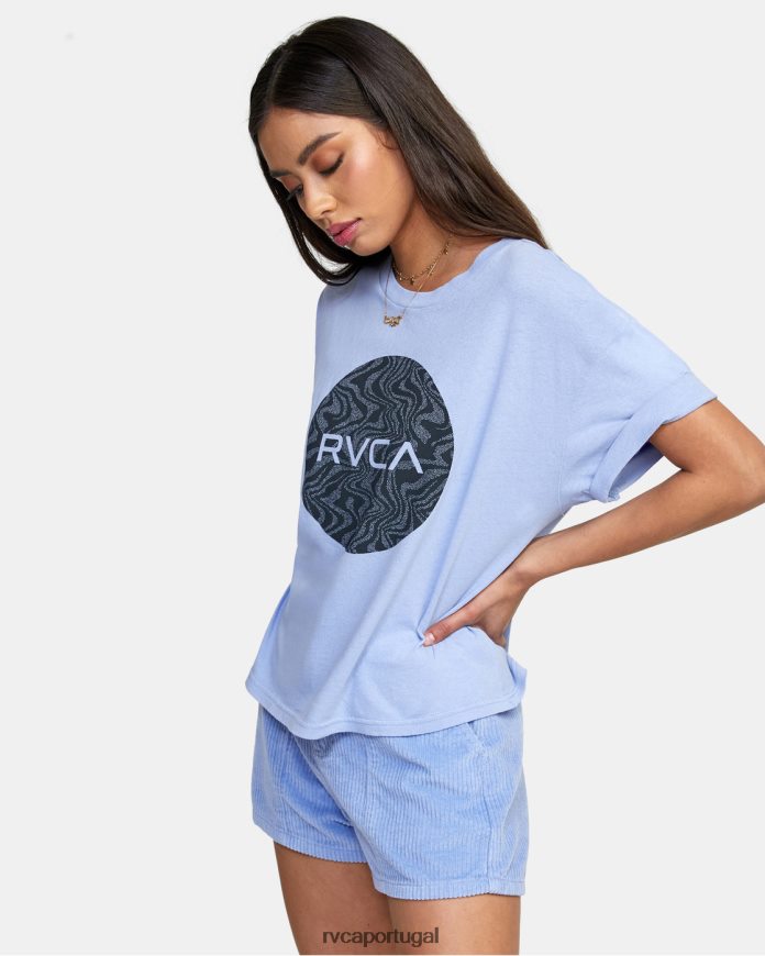 roupas RVCA mulheres camiseta cropped strata cinza roxo N00F2H1724