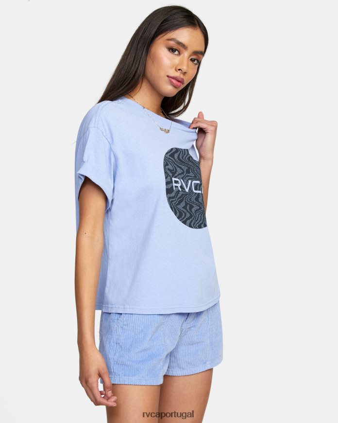 roupas RVCA mulheres camiseta cropped strata cinza roxo N00F2H1724