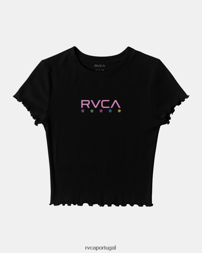 roupas RVCA mulheres camiseta de equilíbrio preto N00F2H1111