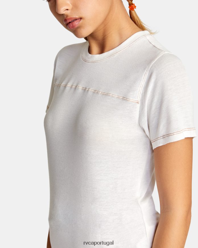 roupas RVCA mulheres camiseta de malha fielder nuvem N00F2H1480