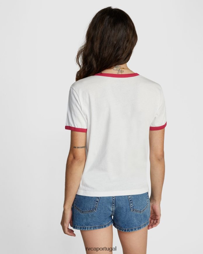 roupas RVCA mulheres camiseta de manga curta com rabisco branco N00F2H1325