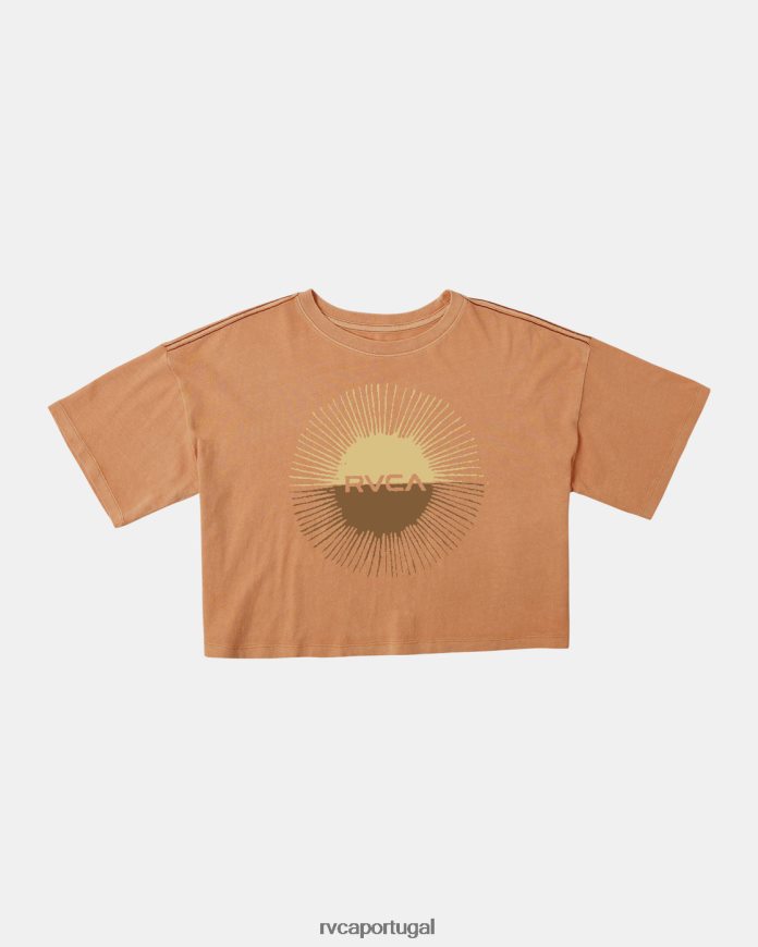 roupas RVCA mulheres camiseta eclipse solar tangerina N00F2H1173