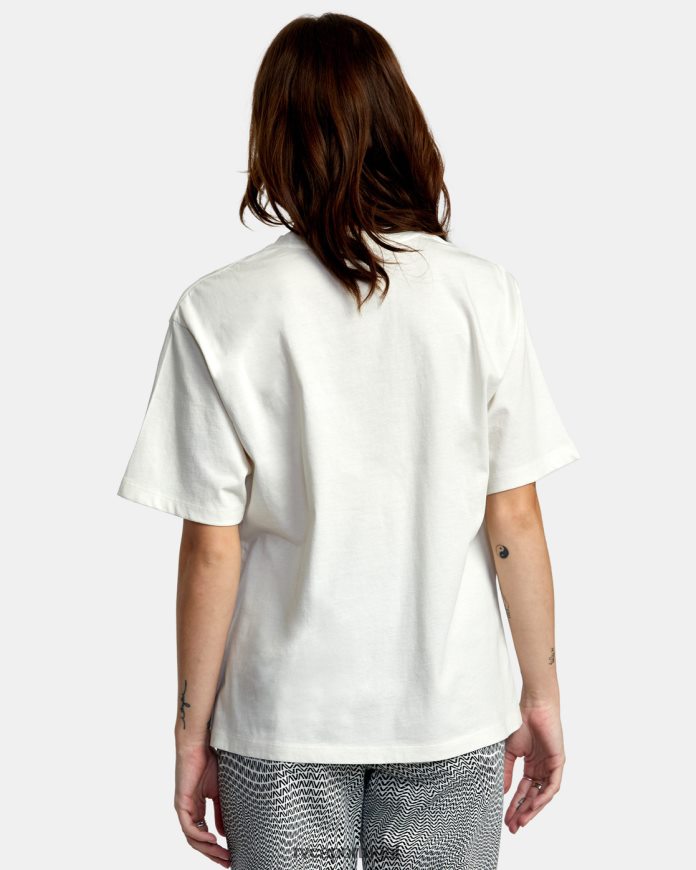 roupas RVCA mulheres camiseta fly guy a qualquer dia branco vintage N00F2H1336