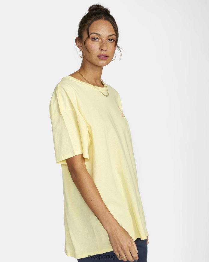 roupas RVCA mulheres camiseta gráfica de querubim merengue de limão N00F2H1716