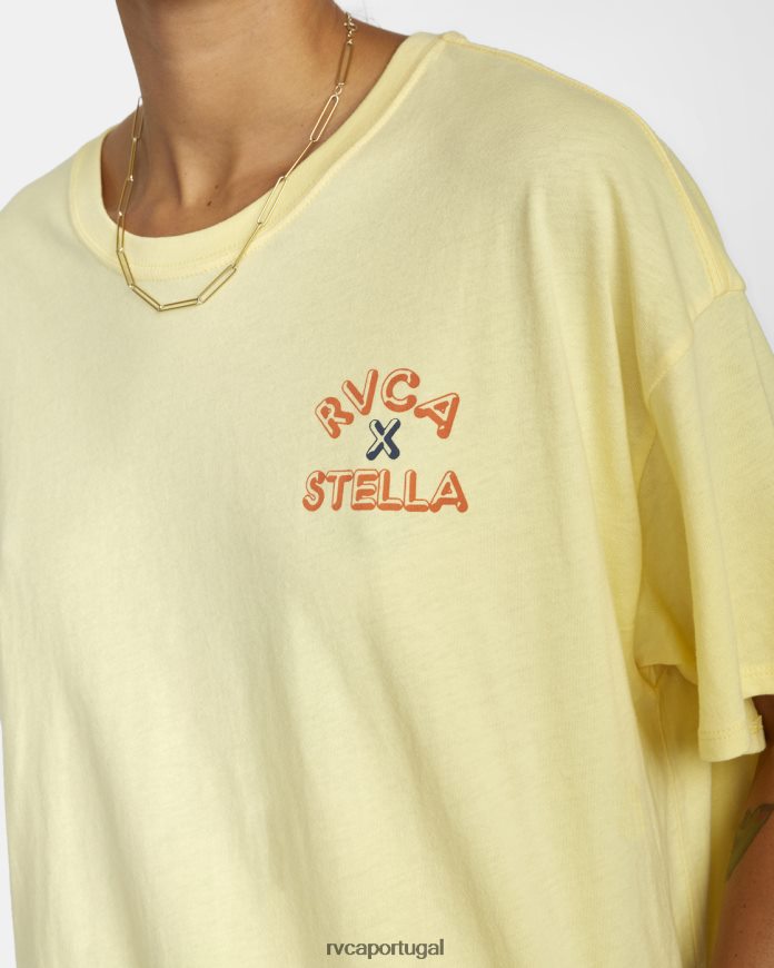 roupas RVCA mulheres camiseta gráfica de querubim merengue de limão N00F2H1716