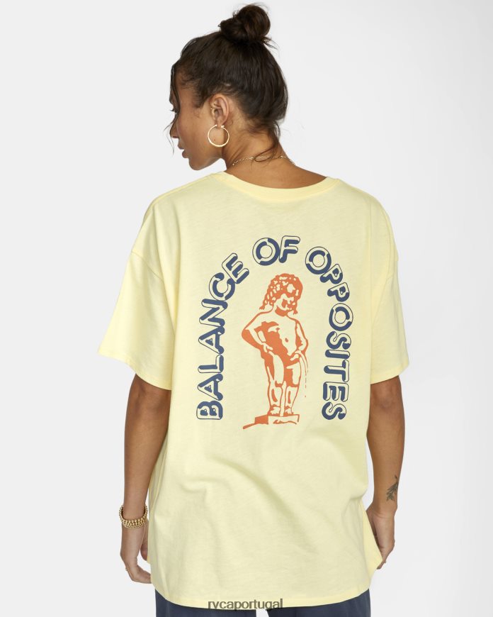 roupas RVCA mulheres camiseta gráfica de querubim merengue de limão N00F2H1716