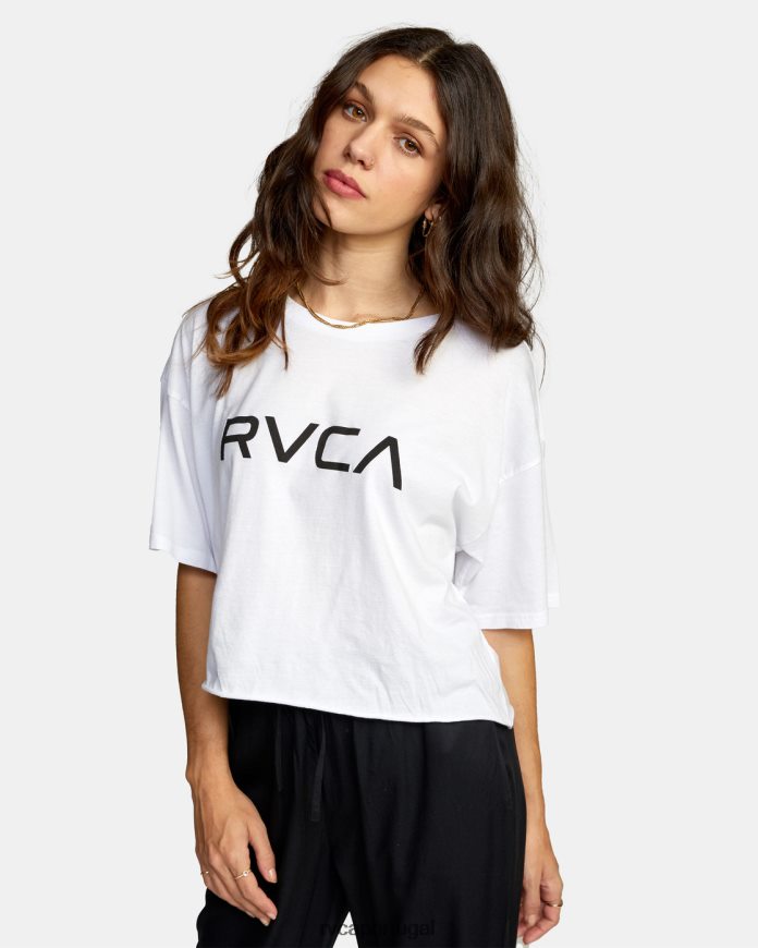 roupas RVCA mulheres camiseta grande manga curta branco N00F2H892