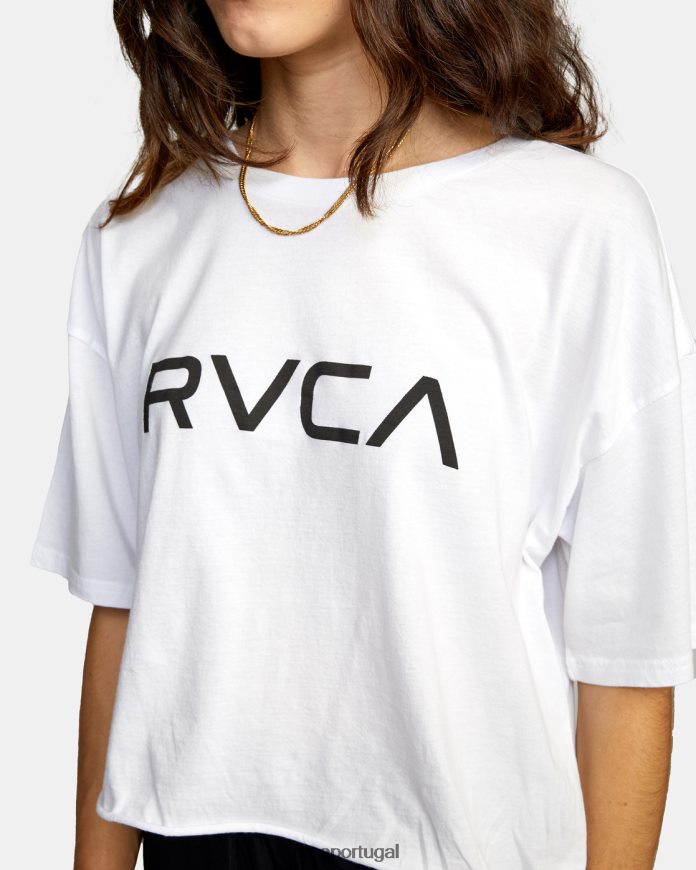 roupas RVCA mulheres camiseta grande manga curta branco N00F2H892