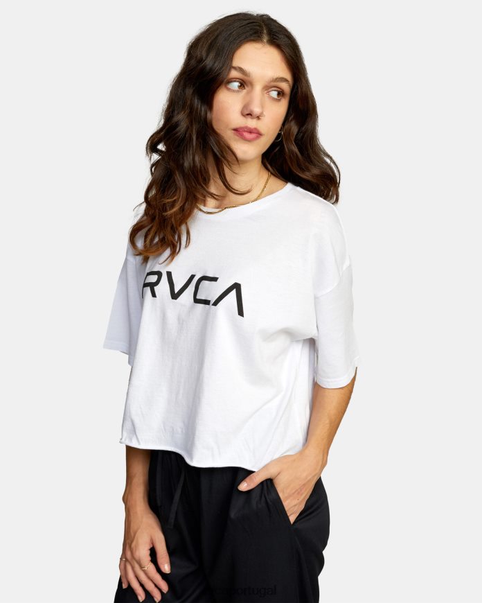 roupas RVCA mulheres camiseta grande manga curta branco N00F2H892