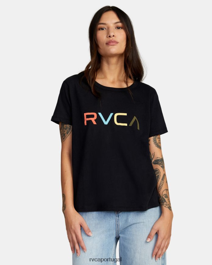 roupas RVCA mulheres camiseta grande preto N00F2H910
