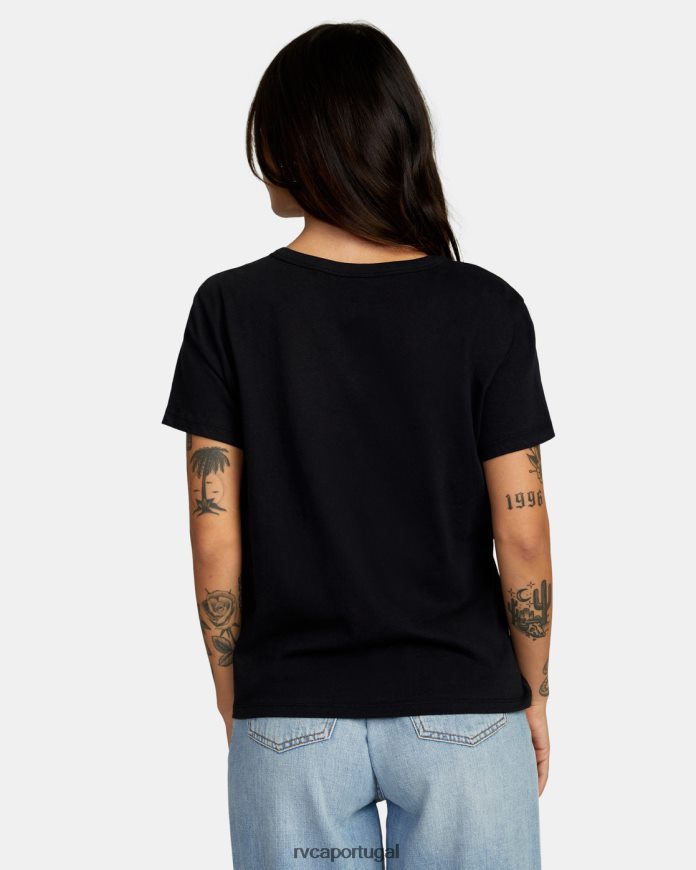 roupas RVCA mulheres camiseta grande preto N00F2H910