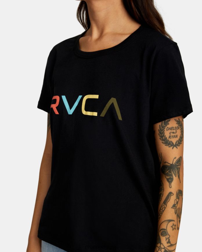 roupas RVCA mulheres camiseta grande preto N00F2H910