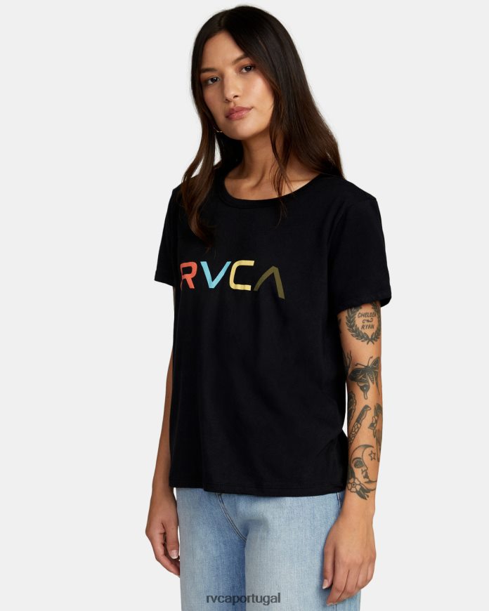 roupas RVCA mulheres camiseta grande preto N00F2H910