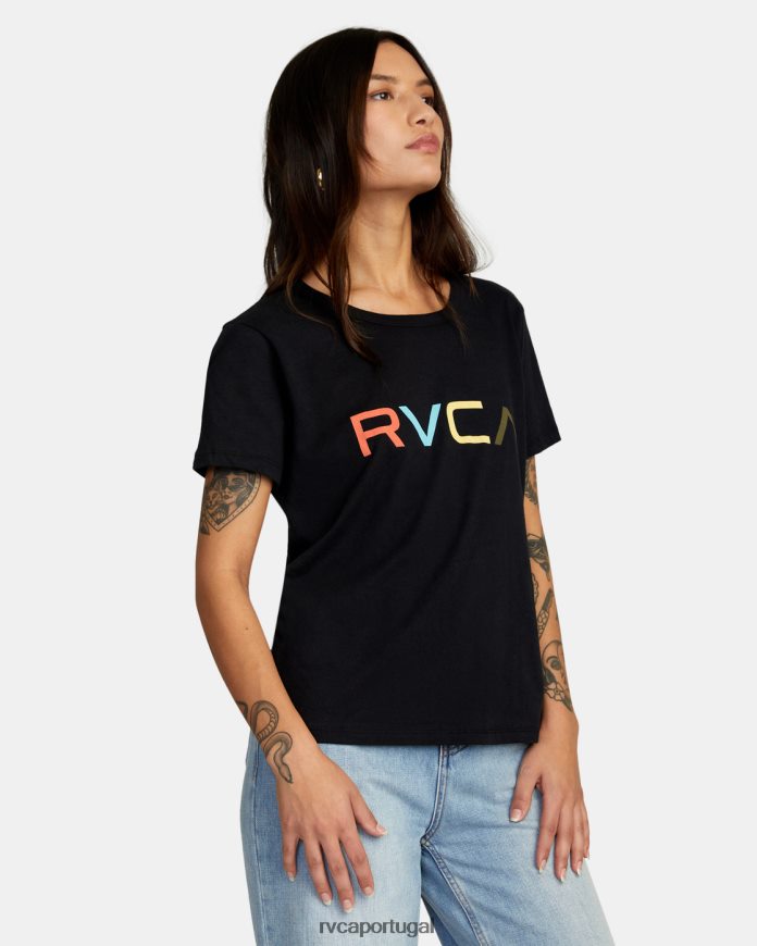 roupas RVCA mulheres camiseta grande preto N00F2H910
