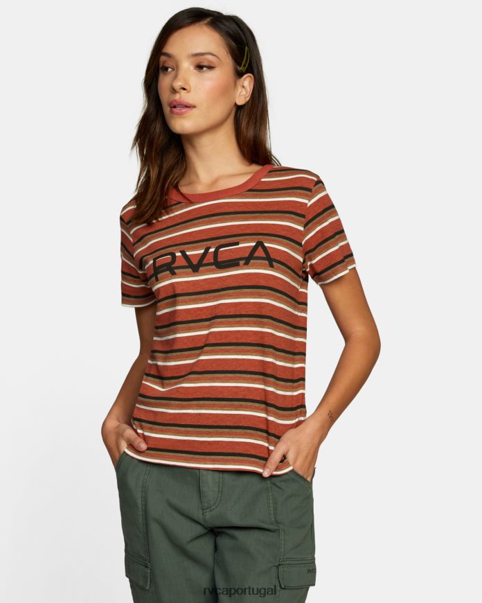 roupas RVCA mulheres camiseta grande vermelho empoeirado N00F2H946
