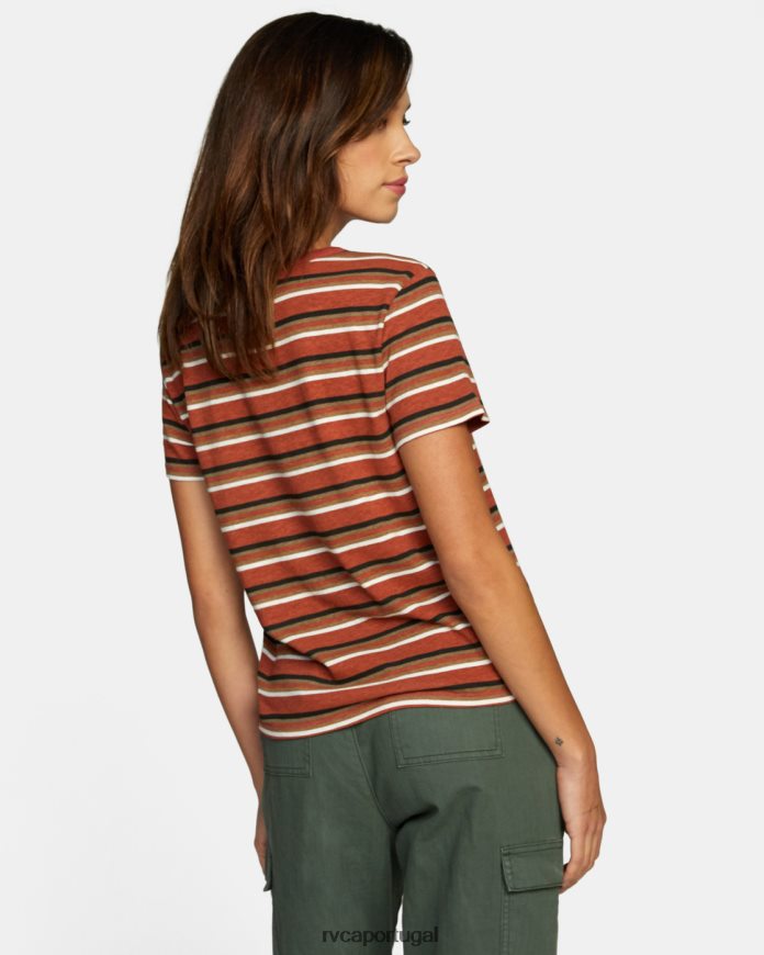 roupas RVCA mulheres camiseta grande vermelho empoeirado N00F2H946