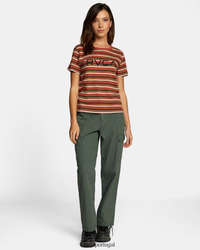 roupas RVCA mulheres camiseta grande vermelho empoeirado N00F2H946