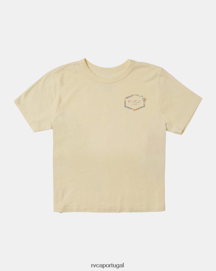 roupas RVCA mulheres camiseta hexagonal havaí creme N00F2H172
