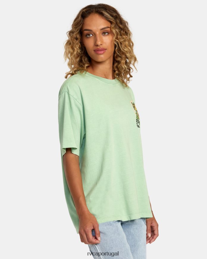 roupas RVCA mulheres camiseta hibisco havaí espuma do mar N00F2H240