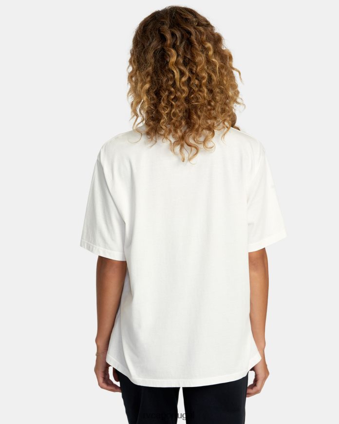 roupas RVCA mulheres camiseta mandróide branco vintage N00F2H269