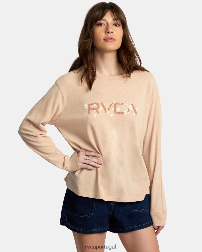 roupas RVCA mulheres camiseta manga longa margarida grande nu N00F2H1034