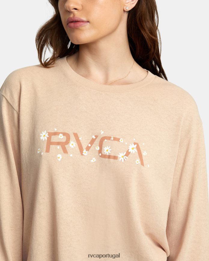 roupas RVCA mulheres camiseta manga longa margarida grande nu N00F2H1034