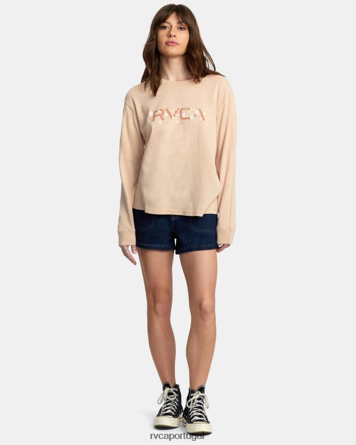 roupas RVCA mulheres camiseta manga longa margarida grande nu N00F2H1034