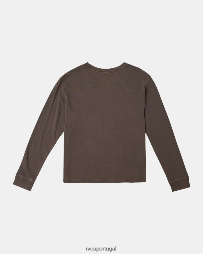 roupas RVCA mulheres camiseta manga longa va palm Java N00F2H1075