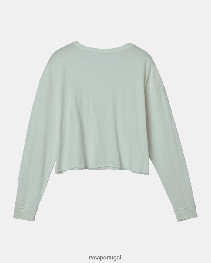 roupas RVCA mulheres camiseta manga longa vaso céu azul N00F2H1245