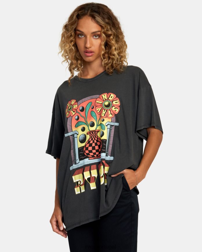 roupas RVCA mulheres camiseta martin ander potal preto N00F2H234