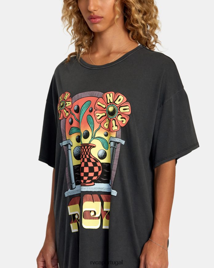 roupas RVCA mulheres camiseta martin ander potal preto N00F2H234