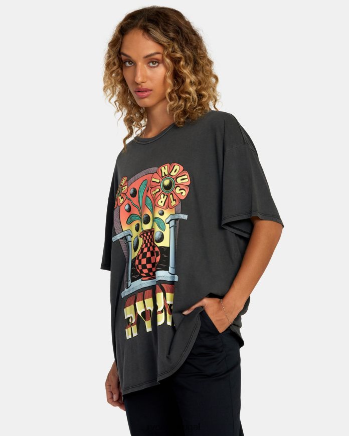 roupas RVCA mulheres camiseta martin ander potal preto N00F2H234