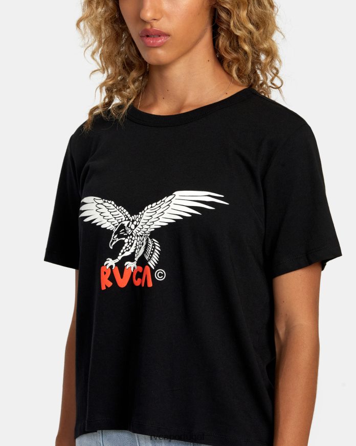 roupas RVCA mulheres camiseta patriota preto N00F2H1247