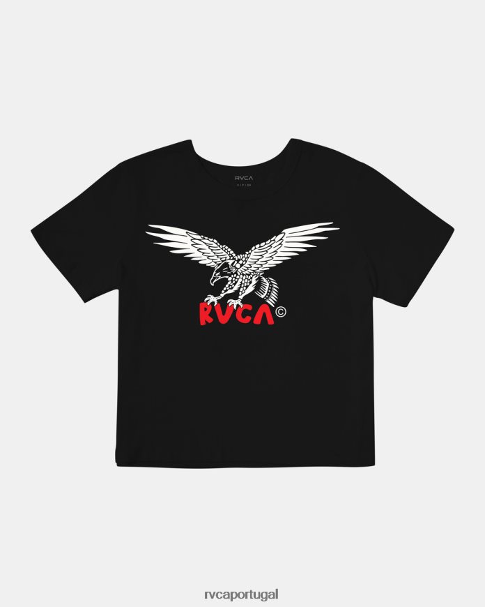 roupas RVCA mulheres camiseta patriota preto N00F2H1247