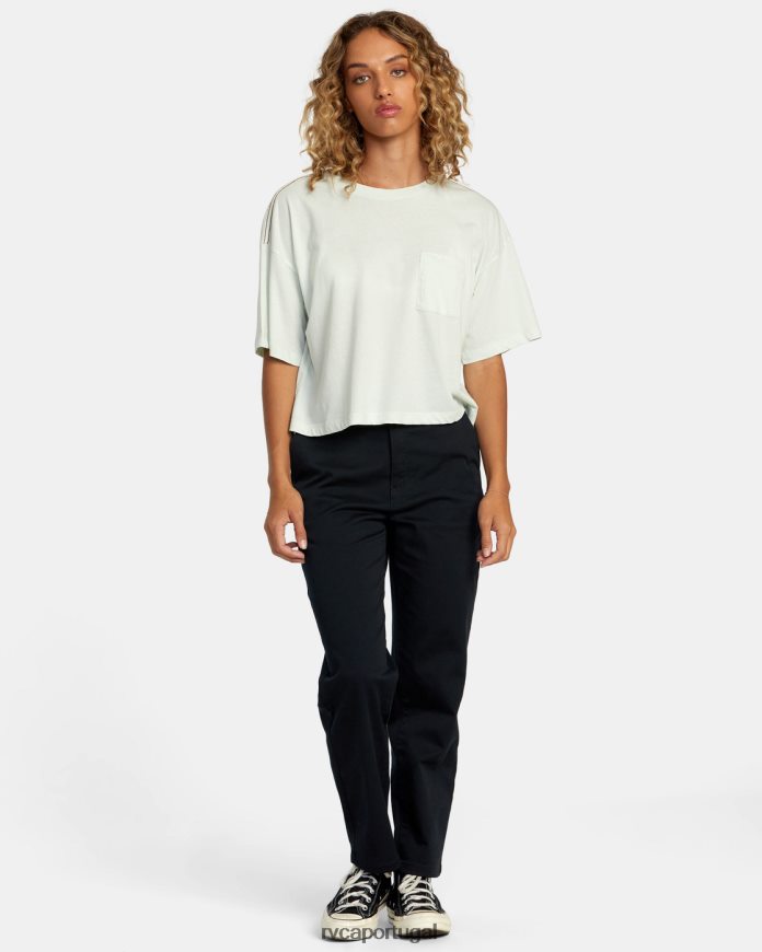 roupas RVCA mulheres camiseta ptc céu azul N00F2H1174