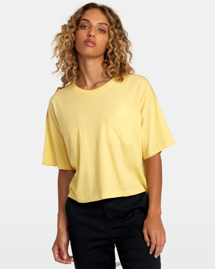 roupas RVCA mulheres camiseta ptc dourado N00F2H1172